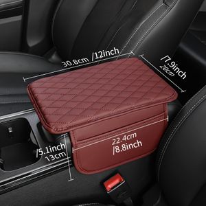 TEMU Auto Mittelarmlehne Kissenbezug mit Aufbewahrungstasche - PU-Leder Auto Mittelkonsole Schutz, rutschfester Armlehnenbox-Bezug zur Verhinderung von Staub und Kratzern ? 1 Stück