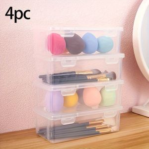 TEMU 4er-Set Große Transparente Kunststoff-Aufbewahrungsboxen mit Klappdeckeln - Ideal für Stifte, Bleistifte, Marker & Mehr, für Schulbedarf & Büroorganisation, Stift-Aufbewahrungsorganisator