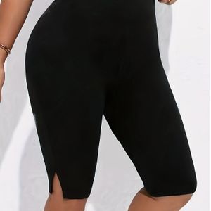 TEMU Große Größe Seitenschlitz Skinny Shorts, Lässige Stretch-Short-Leggings Für Den Täglichen Gebrauch, Damenbekleidung In Übergröße