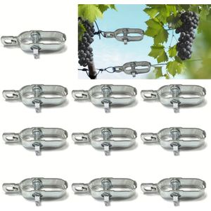 TEMU Set aus 10 Edelstahl-Drahtspannern, verstellbarer Kabelspanner für Zäune, Kabel, Rankgitter und Gewächshäuser - Rostbeständig, Robuster Griff