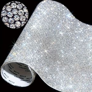 TEMU 1 Blatt Bling Bling Strass Blatt Strass Aufkleber DIY Auto Dekoration Aufkleber Selbstklebende Glitzer Strass Kristall Edelstein Aufkleber Für Autodekoration