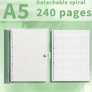 TEMU 1pc A5 Transparent Softcover Notebook, 240 Seiten, Verdicktes , Abnehmbarer Spiralbindung, Quadratisches Grid/Grafikpapier, für täglichen Bürogebrauch, Schullernen und Lehrer
