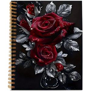 TEMU 1 Stück Eleganter Rosen-Spiral-Notizbuch, 50 Seiten, 5.5 x 8.3 , Papierabdeckung, Ideal für Tagebuchschreiben, Bürobedarf, Schulanleihen, Perfektes Geburtstag- oder Weihnachtsgeschenk