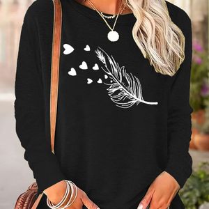 TEMU Lässiges Damen-Sweatshirt mit Rundhalsausschnitt und langen Ärmeln und -Print, sportlicher Stil für den Herbst, bequeme Freizeitkleidung