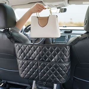 TEMU Auto-Organizer aus Kunstleder (PU) - Robuster PU-Leder Großraum-Autositzrückenorganisator mit Aufhängemontage, Leichtes Zubehör für das Autoinnenraum