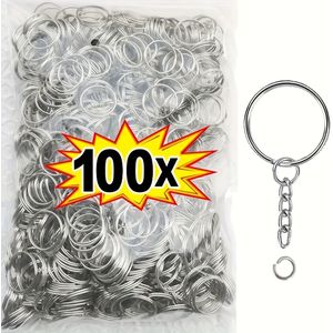 TEMU 50/ Stück Zinklegierung Casual Metal Schlüsselbund, Langlebig, Mit Sicherheitskette, Abnehmbarer Schlüsselhalter Für Zuhause, Büro, Auto