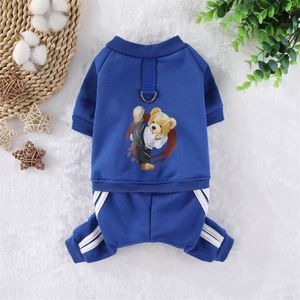 TEMU Gemütlicher Fleece-gefütterter -Fu-Bär-Muster Hundeanzug - Warmes Winter-Outfit für kleine bis mittelgroße , Leine-Kompatibel