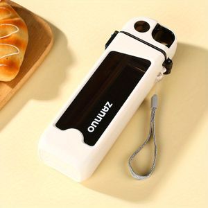 TEMU Sommer Auslaufsichere Quadratische Wasserflasche - 350ml/11.83oz Kunststoffbecher mit Skala, Faltbares Design, BPA-, Nur Handwäsche - für Outdoor-Aktivitäten, Reisen und Weihnachtsgeschenke