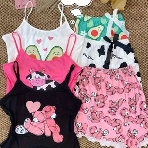 TEMU Zufälliges 1er-Set von Trägerhosen für Teenager-Mädchen - Niedliche Cartoon-Casual-Stil Pyjama und Heimkleidung