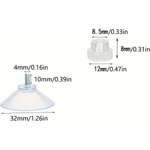 TEMU 10 Stück Mini-Saugnäpfe, 32mm/1.26'' Saugnapf mit M4-Schraube, PVC-Saugpads, Extra Starke Saugnapf, Glas-Saughalter mit Schraubenmutter für Badezimmerwand, Fenster, Autoschatten, Allzweckhaken