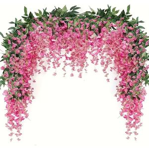 TEMU Set von 3/4 Künstlichen Glyzinien-Girlanden für Hängedekorationen in Hausgärten, Außenveranstaltungen, Hochzeiten und Blumenarrangements für Frühling und Sommer
