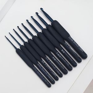 TEMU 9-teiliges Häkelnadel-Set, ergonomische dunkelblaue Nadeln für arthritische Hände, langlebige Strickwerkzeuge für Anfänger