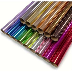 TEMU 15 Stück weiche Metall-Hitzetransferfolie für Cricut-Maschinen, Bügelfolie für T-Shirts und Kissen, 10'' x 12''