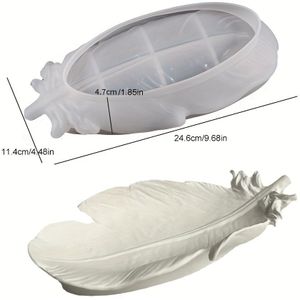 TEMU . MORGOFUN Federförmige Silikonform - DIY Gips Zement Harz Schmucktablett Organizer, Einzigartiges Design, Vielseitig Einsetzbar - für und Schmuckliebhaber, Schmuckherstellungszubehör