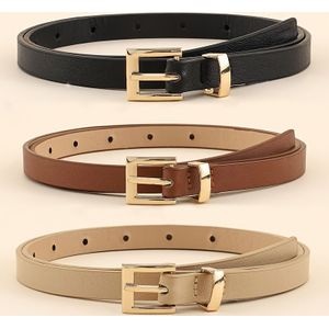 TEMU 3-teiliges Damenmode-Gürtel-Set - Stilvolle Quadratische Schnalle, Vielseitig für Kleider & Oberbekleidung, Leicht, Vielseitiger Modedetail|Schlanker Stil|Goldfarbene Schnalle