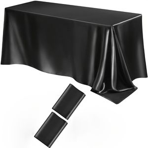 TEMU 2er-Pack Luxuriöse Satin-Tischdecken, 102x58 Zoll Rechteckige Polyester-Tischabdeckungen, Einfarbig, Maschinenwebt, Ideal für Weihnachten, Partys, und Hochzeiten