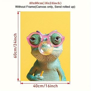 TEMU 1pc mit rosa Brillen Gum Leinwandposter, moderne Wandleuchtkunst, ungerahmtes Ölgemäldedruck für Wohnzimmer, Schlafzimmer, Büro, Café - einzigartiges Geschenkidee