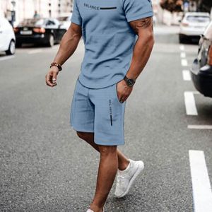 TEMU Atmungsaktives Outdoor-Casual-T-Shirt und Shorts-Set für Herren, Sommer 3D-Druck-Outfit für Erwachsene.