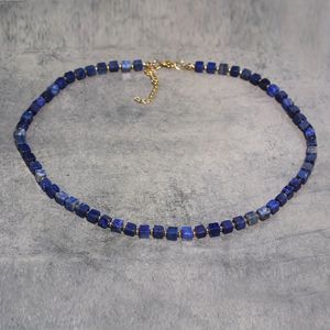 TEMU Vintage Boho Lapislazuli Anhänger Halskette - Natürliche Edelstein Perlenkette, Keine Beschichtung, Ideal für den täglichen Gebrauch und als Geschenk, Vielseitig einsetzbar zu jeder Jahreszeit