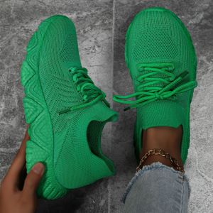 TEMU Atmungsaktive Damen-Strick-Sneaker - Bequeme, leichte Laufschuhe mit gepolsterter Unterstützung und stilvollem einfarbigem Design, Niedliche Schuhe