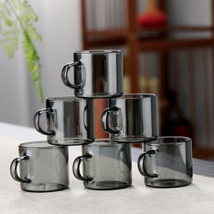 TEMU Espresso-Tassen-Set, 6 Stück, 3.15oz Glas-Espresso-Kaffeetassen, Kleine Espresso-Becher mit Henkel für Heißen oder Latte, Tee, Geschenk für Espresso-, Mikrowellen- und Spülmaschinenfest