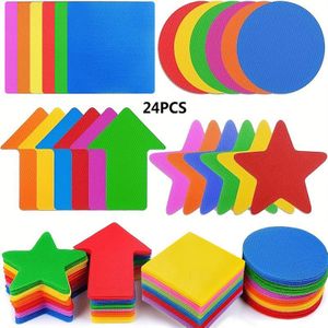 TEMU 24 Teppichmarkierungen für Sitzgelegenheiten: 4-Zoll-Magic-Spot-Marker für Schüler, Lehrer, soziale Distanzierung und Klassenzimmerdekoration