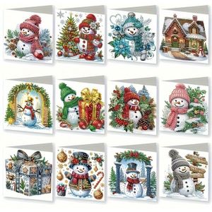 TEMU 12-teiliges DIY-Diamantmalerei-Set, Weihnachts-Thema, unregelmäßige Form, runde Form, Papiermaterial, mit Handwerkzeug und Zubehör, für Ältere, Freunde, Festival-Party, handgemachte Geschenk