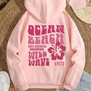 TEMU Kapuzenpullover mit Buchstaben-Print, lässiges Langarm-Kapuzen-Sweatshirt mit Kängurutasche, Damenbekleidung