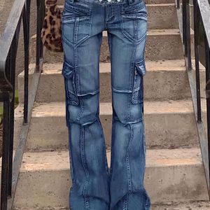 TEMU Seitenklappentasche Streetwear Loose Fit Cargo Jeans Jeanshose, Damen Jeans & Kleidung