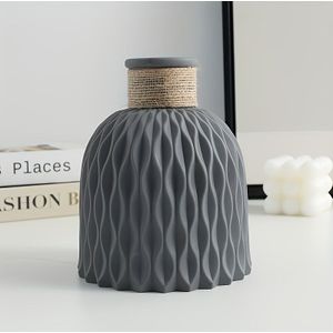 TEMU Vintage-Stil Wasserwellen-Vase aus Kunststoff - für Wohnkultur und künstliche Blumen