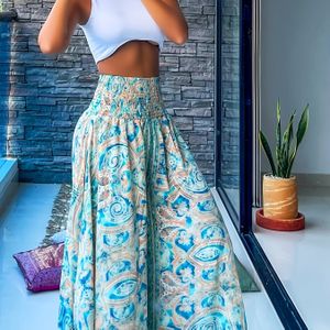 TEMU Urlaubsstil bedruckte Weitbeinige Hose mit hoher Taille für einen perfekten Look ? ideal für Strandausflüge und den !