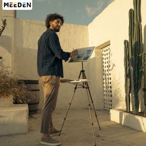 TEMU MEEDEN Künstler Aquarellfeld Staffelei Tragbare Staffelei, Leichte Feldstaffelei 17 Bis 65 Zoll Für Aquarelle, Stabiles Dreibein Für Tisch-/Bodenmalerei, Zeichnung Und Ausstellung