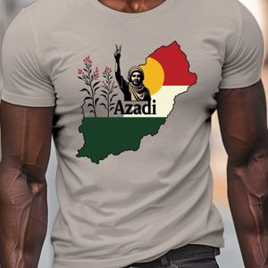 TEMU Herren Friedenszeichen Grafik-T-Shirt - Rundhals, Kurzarm, Leichtes Sommer-Strickhemd mit eritreischem & Imam Sokolli-Design