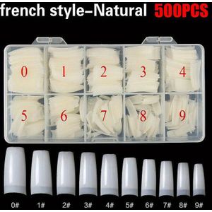 TEMU 500 Stück Natürliche Französische Stil Falsche Nagelspitzen, Komplettes Acrylnagelset Mit Box, Verschiedene Größen Für DIY Maniküre, Fake Nails Von Salonqualität, Einfache Anwendung