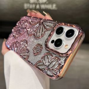 TEMU Blitzpulver Galvanisieren Retro Hohl Dreidimensionale Ölgemälde Blume Anti TPU Dopamin Geeignet für iPhone11/13/14proMax