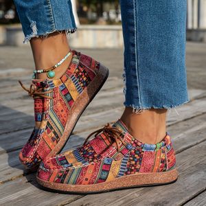 TEMU Damen Freizeit Flache Sneaker - Bunte Patchwork Design, Schnürung, Leicht, Schuhe, Freizeit Schuhe | Lebhafte Sneaker | Bequeme Schuhe
