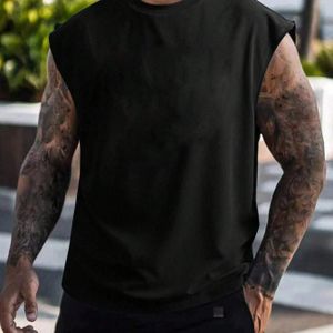 TEMU Das stilvolle, einfarbige, ärmellose Stricktanktop für Herren ist für Outdoor-Sport und Fitness geeignet.