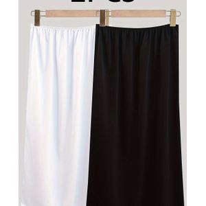 TEMU Zweierpack Plus-Size Damen Bequemes Ganzjahres-Midi-Slipkleid mit Kontrastspitze, Rutschfester Futter, Mittellanges Nachthemd/Kleid für Innen- und Außenbereich