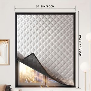 TEMU 1 Verdickte Steppisolierfolie für Fenster - Thermische Heimdekoration, Klassischer Stil, Innenbereich, Blockiert 99% der UV-, Reduziert Blendung und Hitze, Bohrfreie Montage, Einfach anzubringen