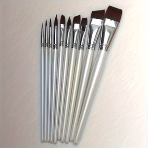 TEMU 10-teiliges Profi-Gesichtsbemalungspinsel-Set für Bühnen-Make-up - Nylonborsten, Blüten- & Kuppelspitzen