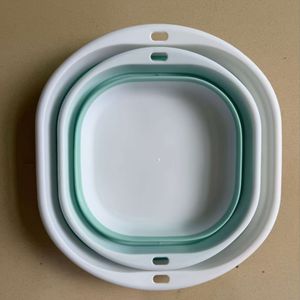 TEMU 2er-Pack Moderner Silikon-Faltbasin, Tragbares Quadratisches Waschbecken Zum Gesicht Waschen, Gemüse Waschen, Schlafsaal, Reisen, Camping, Mehrzweck Kunststoff Fußbadewanne