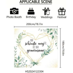 TEMU 1 Stück romantische Polyester Hochzeitsflagge, 78,7 x 70,8 , vielseitige Dekoration für drinnen und draußen, Banner für Gentleman & Ladies, kein erforderlich, für Heim- und Gartenveranstaltungen