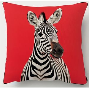 TEMU Zebra-Druck Doppelseitiger Kissenbezug, 18x18 - für Sofa, Stuhl, Bett, Auto & Bürodekoration - Strapazierfähiges Polyester mit Reißverschluss - Nur Handwäsche
