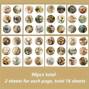TEMU 96 Stück -Themen Selbstklebende Aufkleber - Lebendige Tier- und Naturdesigns für DIY-Bastelarbeiten, Scrapbooking, Tagebücher, Wasserflaschen und Geschenkverpackungen, Tier-Aufkleber