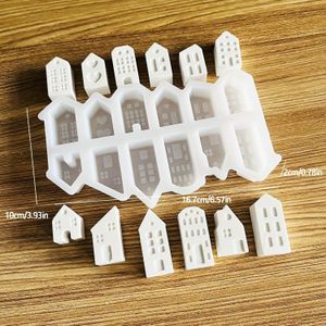 TEMU 1 Stück Silikonformen-Set für DIY-Kunsthandwerk - Miniaturhaus, Herz- und Fensterentwürfe für Harz, Gips, Kerzenherstellung - Dekorativer Tischdekorentwurf