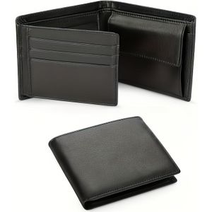 TEMU RFID Geldbörse Klassisch Schwarz Weiche Tasche Münzfach Kreditkartenhalter Herren