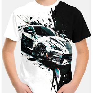 TEMU 1pc ' 3D Mechanische Auto-Druck-T-Shirt - Lässiges Kurzarm-Oberteil mit Rundhalsausschnitt, Strick-Polyester-Stoff mit leichtem Stretch, modische Sommer-Tee für Damen