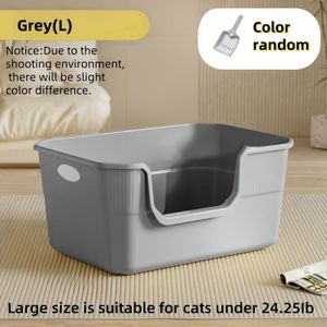 TEMU Große Katzenklo-Box, inklusive Katzenstreu-Schaufel, in vier Farben erhältlich, spritzwassergeschützt, einfach einzusteigen und herauszukommen, leicht zu reinigen