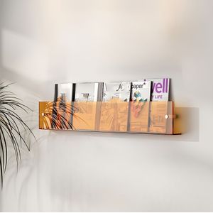 TEMU 1 Stück Wand-Bücherregal aus Acryl, kreatives Wand-Aufbewahrungsregal für Zeitschriften, Bilderbücher, einfaches dekoratives Wand-Präsentationsregal