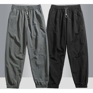 TEMU Herren Casual Two-Piece Jogger Set - Beige und Schwarz, Schnell trocknendes Material, Kordelzug am Bund, gekürzter Länge, -, Casual Attire|Cropped Joggers|Bequemer Schnitt, Joggerhose